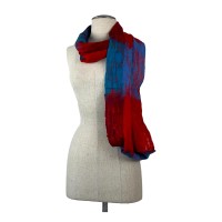 Blue-Red Felt Infinity Scarf 